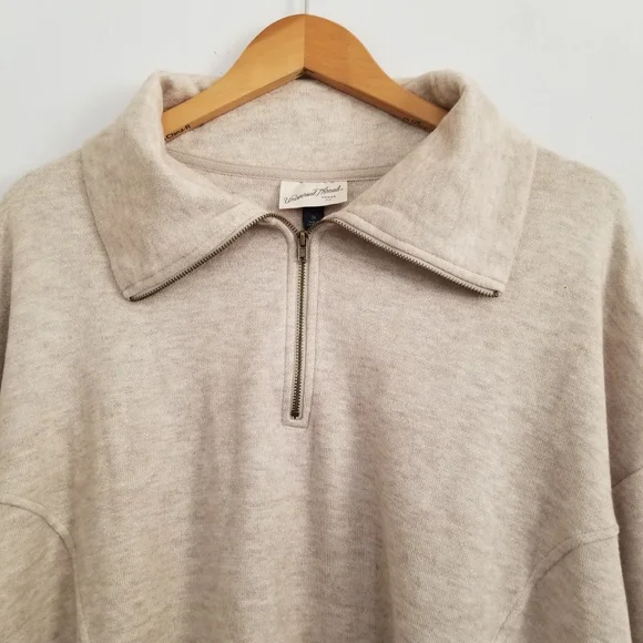 NWT Universal Thread Beige Heather Oatmeal Collared Pullover Sweater Size 3X - Picture 2 of 9